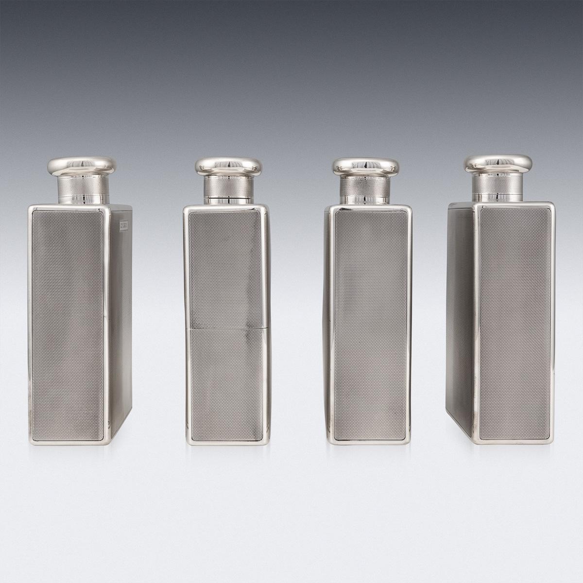 20th Century English Solid Silver Cased Perfume Bottles, London, c.1922 4