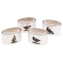 20th Century English Solid Silver Cased Set Of Four Napkin Rings, Chester c.1928