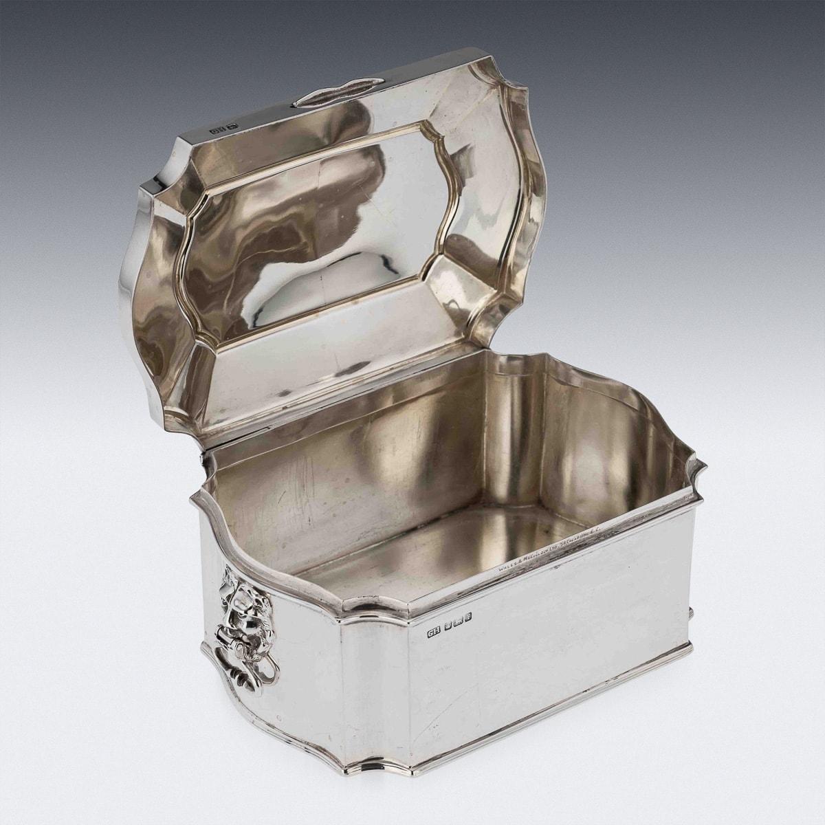 20th Century English Solid Silver Casket, Sheffield, c.1915 For Sale 4