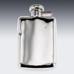 Flacon de polo anglais du 20ème siècle en argent massif et émail, Birmingham, vers 1924
