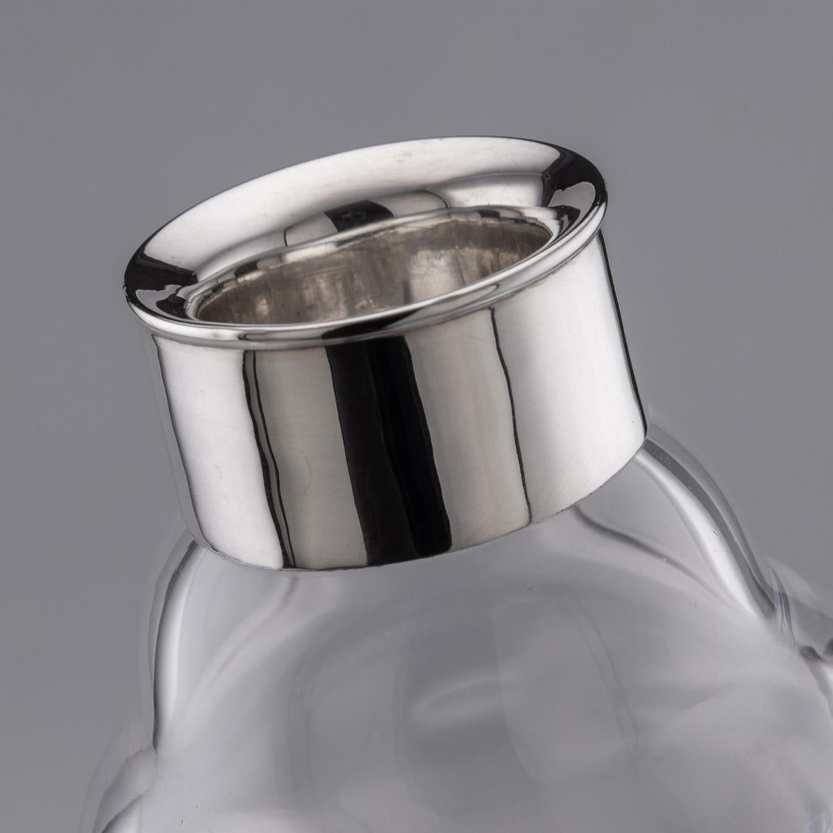20th Century English Solid Silver & Glass Cocktail Shaker, c.1928 5