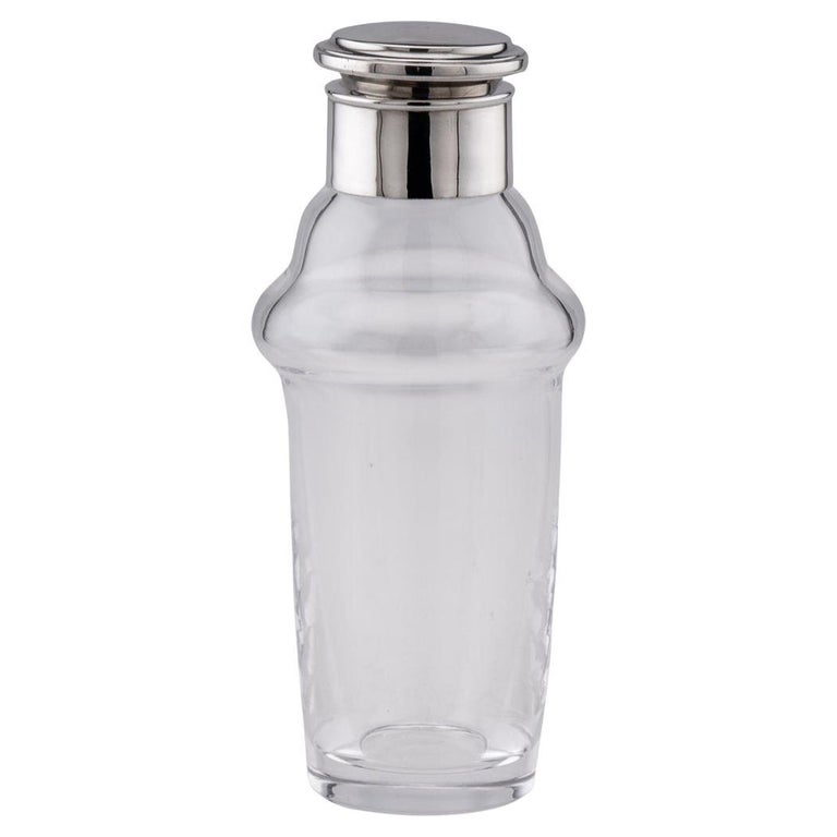 20th Century English Solid Silver & Glass Cocktail Shaker, c.1928 For Sale