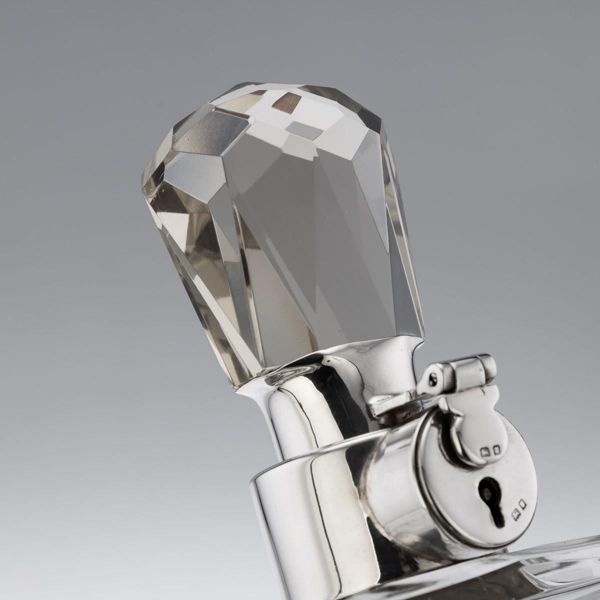 20th Century English Solid Silver & Glass Spirit Decanter, Tiffany & Co, c.1927 5