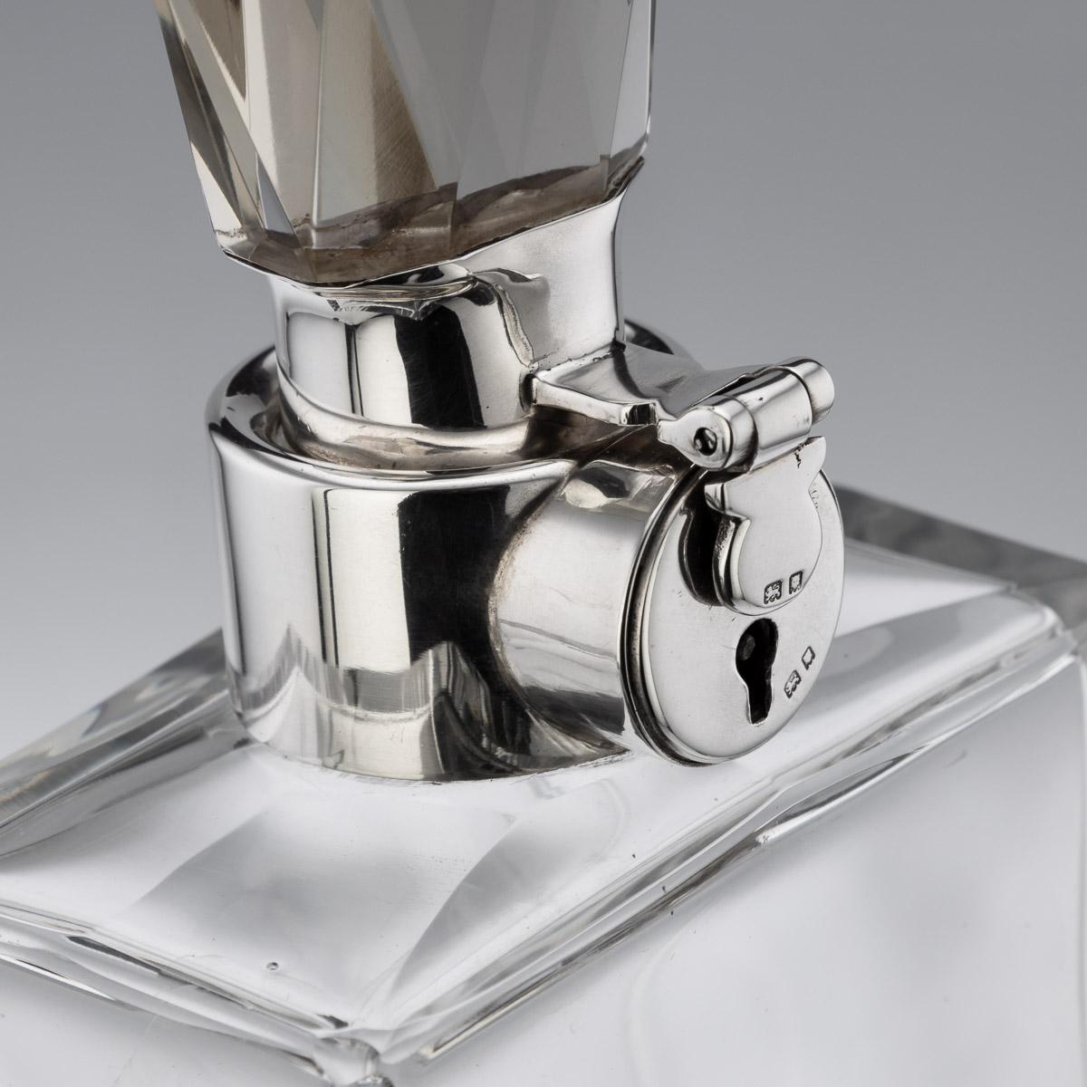20th Century English Solid Silver & Glass Spirit Decanter, Tiffany & Co, c.1927 6