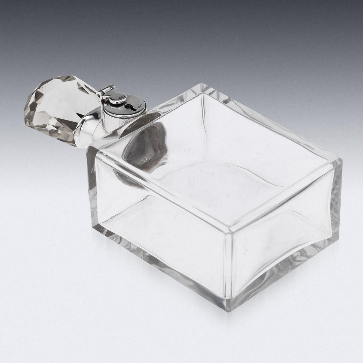 20th Century English Solid Silver & Glass Spirit Decanter, Tiffany & Co, c.1927 1