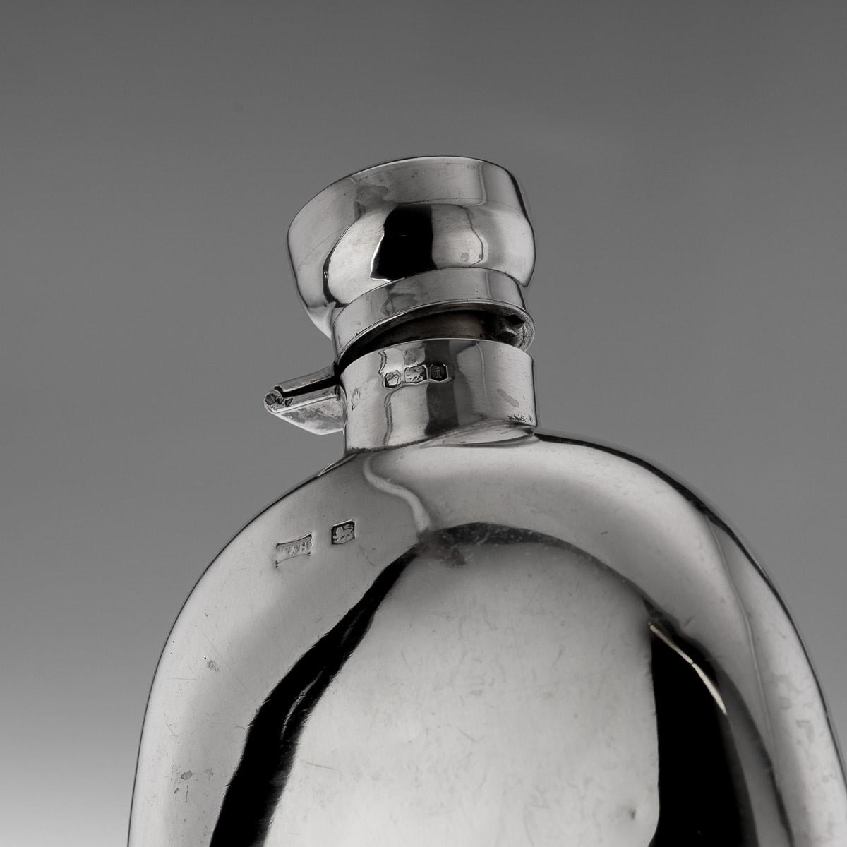 20th Century English Solid Silver Hip Flask, Sheffield, c.1926 For Sale 2