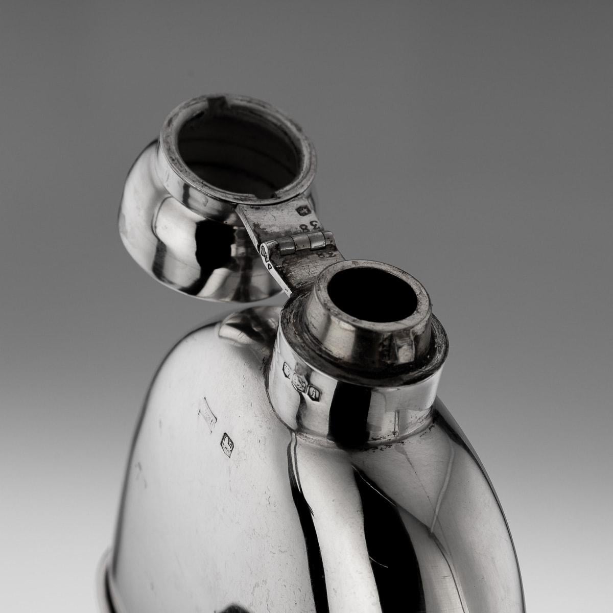 20th Century English Solid Silver Hip Flask, Sheffield, c.1926 For Sale 4