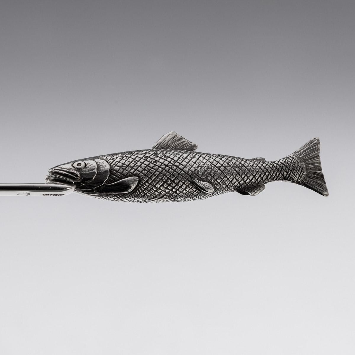 20th Century English Solid Silver Letter Opener In The Form Of A Trout Fish For Sale 4