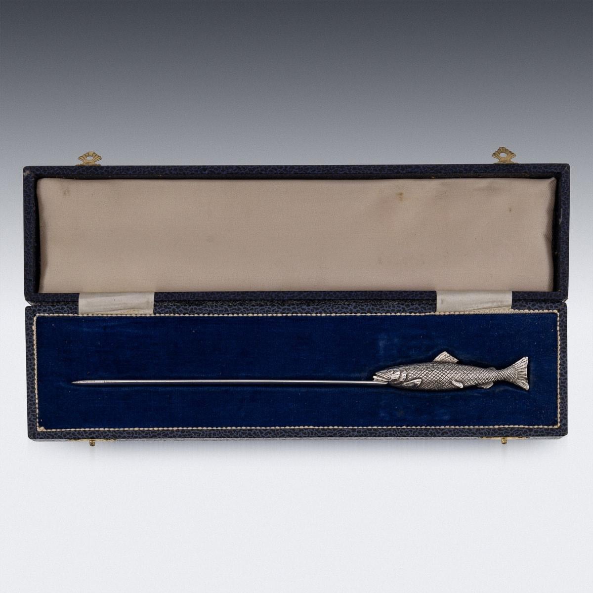 20. Jahrhundert Englisch massivem Silber Brieföffner in der Form einer Forelle Fisch (Sonstiges) im Angebot
