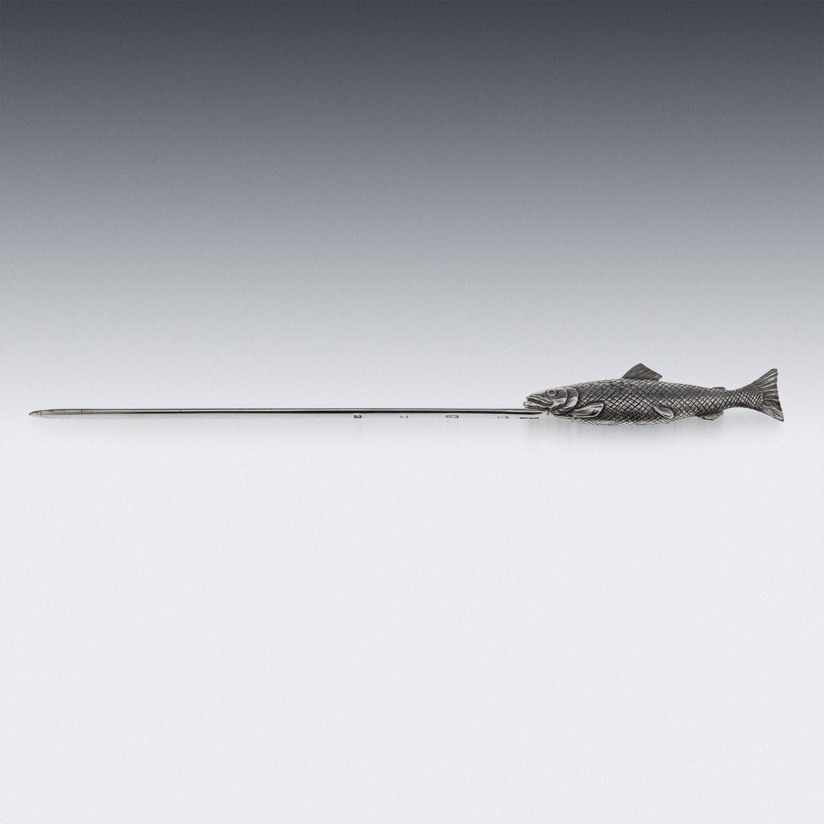 20th Century English Solid Silver Letter Opener In The Form Of A Trout Fish For Sale 1