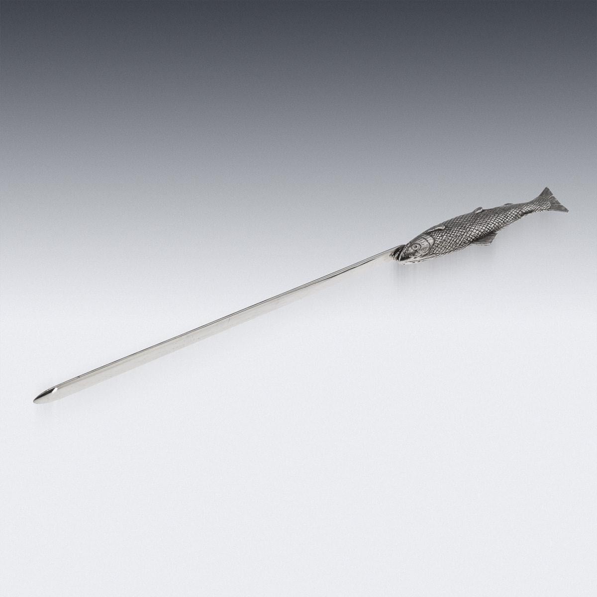 20th Century English Solid Silver Letter Opener In The Form Of A Trout Fish For Sale 2