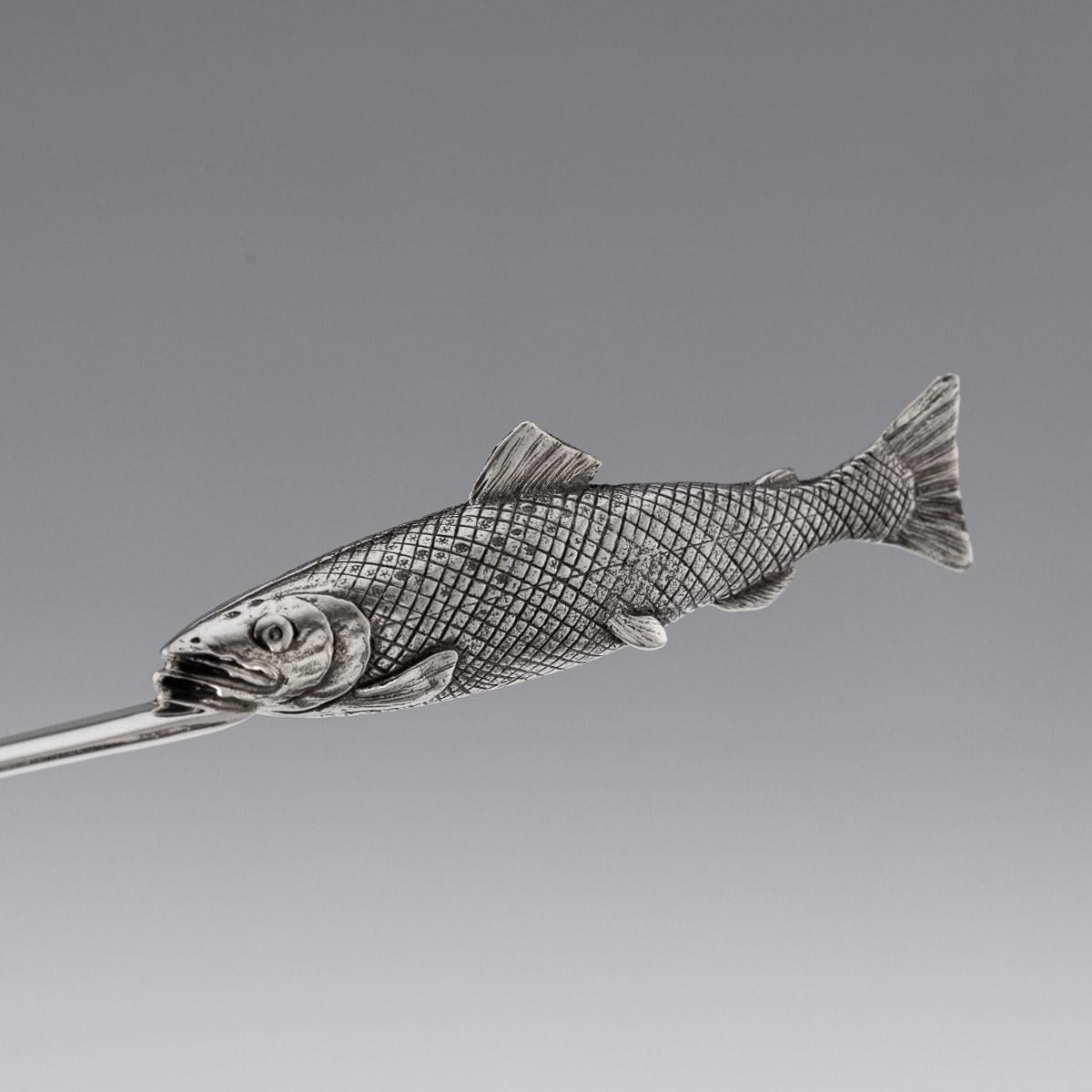 20th Century English Solid Silver Letter Opener In The Form Of A Trout Fish For Sale 3