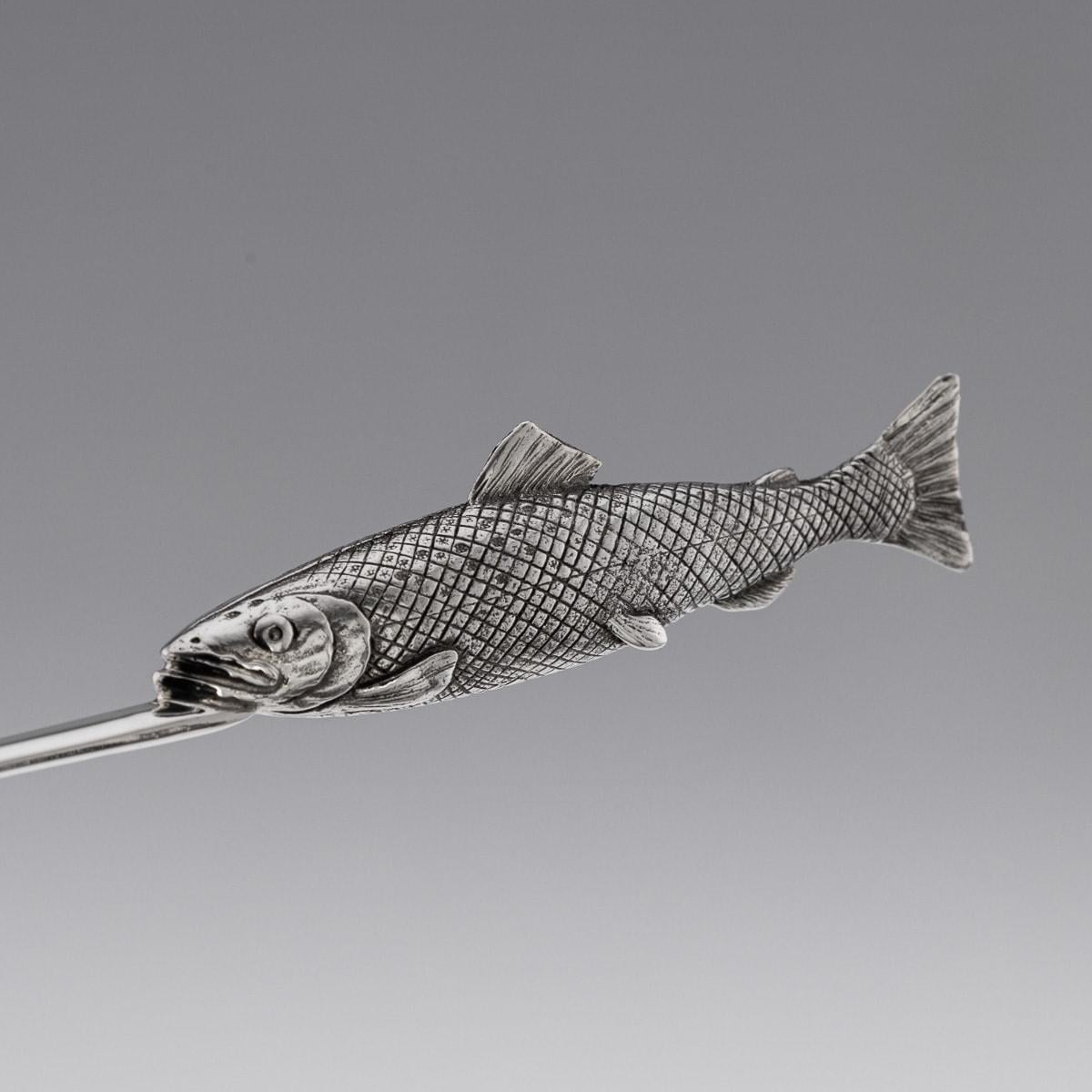 20. Jahrhundert Englisch massivem Silber Brieföffner in der Form einer Forelle Fisch im Angebot 3