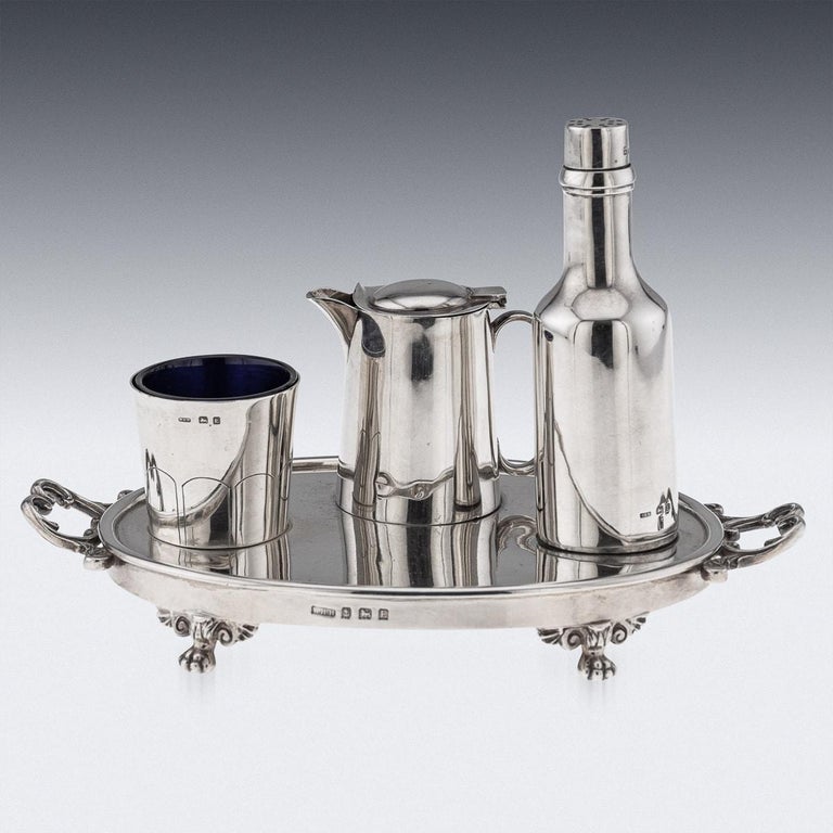 Set à Condiments En Argent Massif - Marque R.P - Fabriqué Au Royaume-Uni