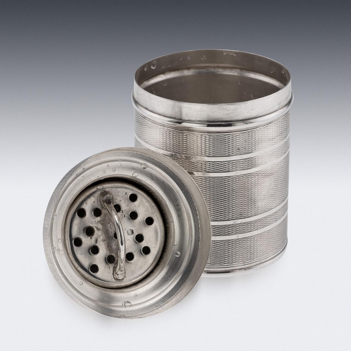20. Jahrhundert Englisch massivem Silber Reise Cocktail Shaker (Sonstiges) im Angebot