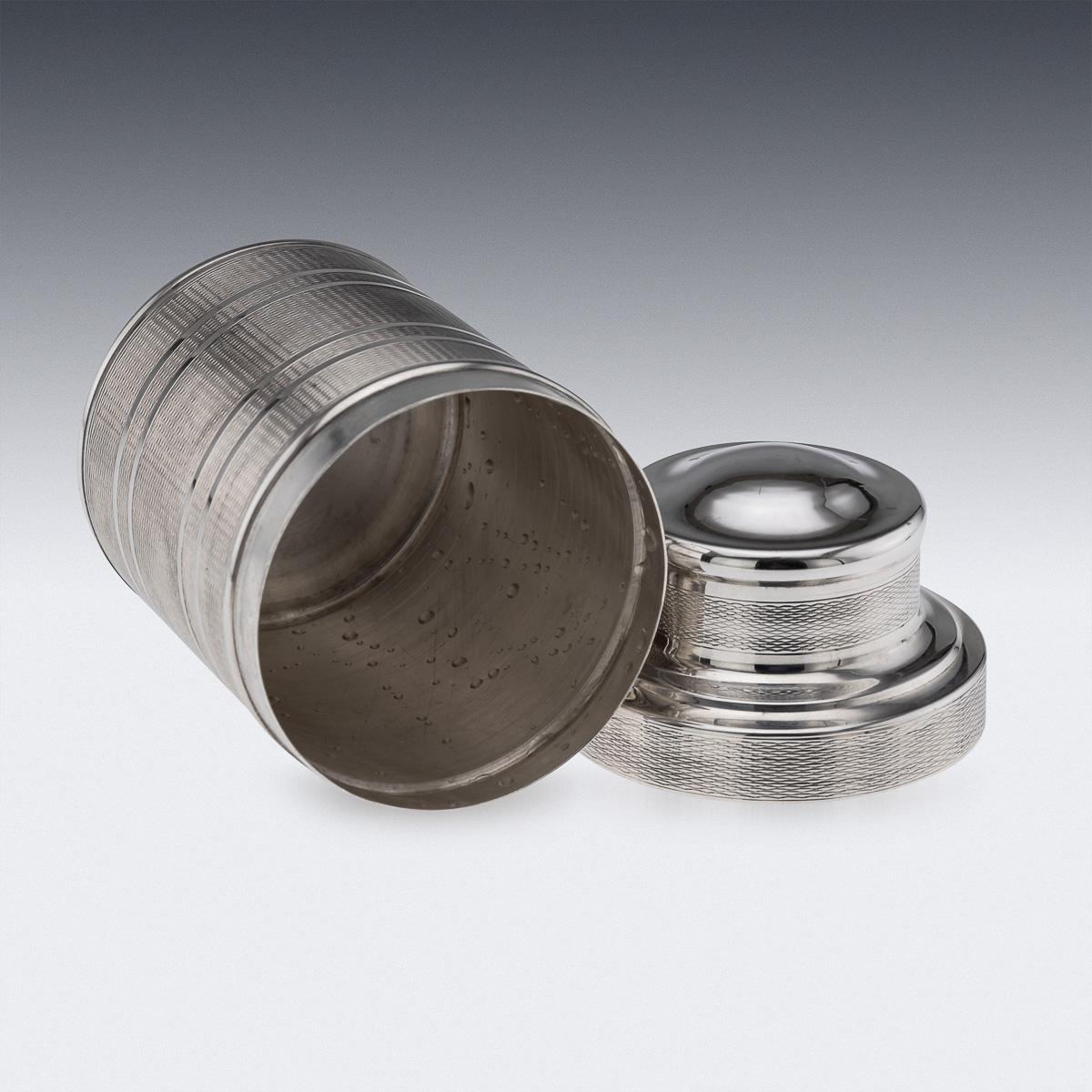 20. Jahrhundert Englisch massivem Silber Reise Cocktail Shaker (Britisch) im Angebot
