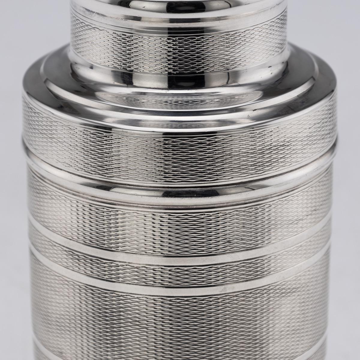 20. Jahrhundert Englisch massivem Silber Reise Cocktail Shaker im Angebot 1