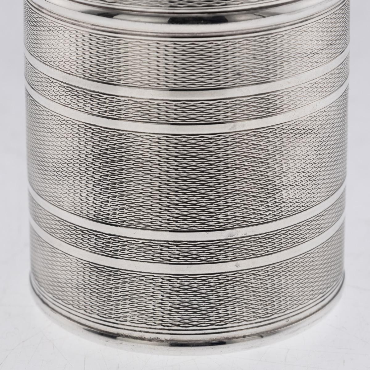 20. Jahrhundert Englisch massivem Silber Reise Cocktail Shaker im Angebot 2