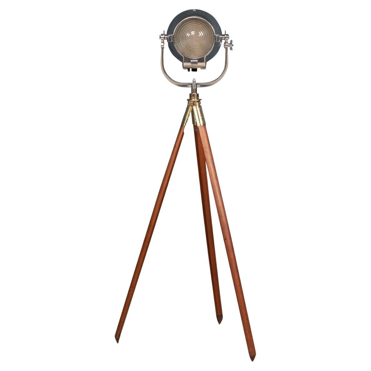 20th Century English "Strand Electric" Theatre Lamp on a Tripod Stand For Sale