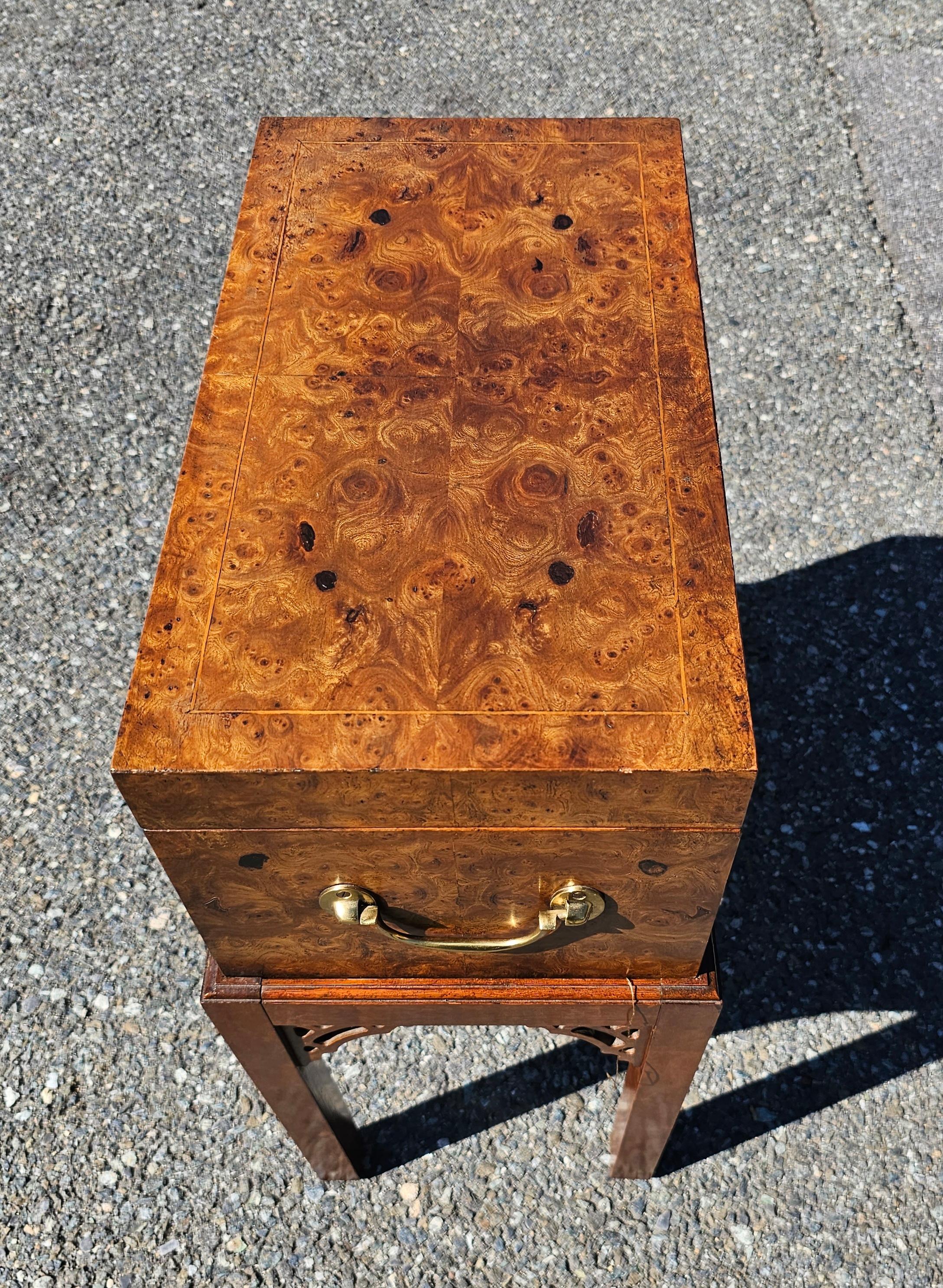 Anglo-Indian 20th Century English Style Yew Wood Chest on Stand For Sale