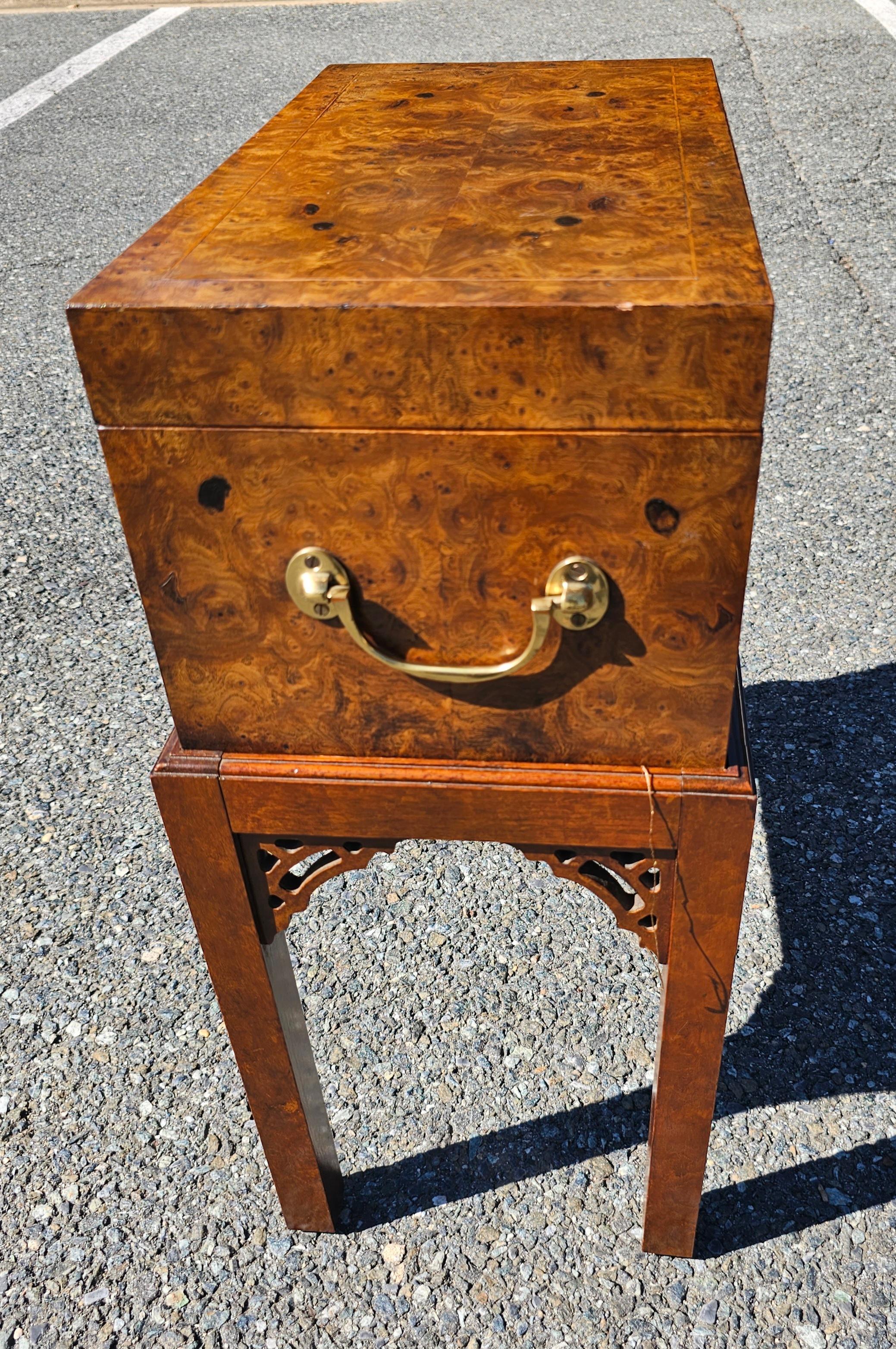 Unknown 20th Century English Style Yew Wood Chest on Stand For Sale
