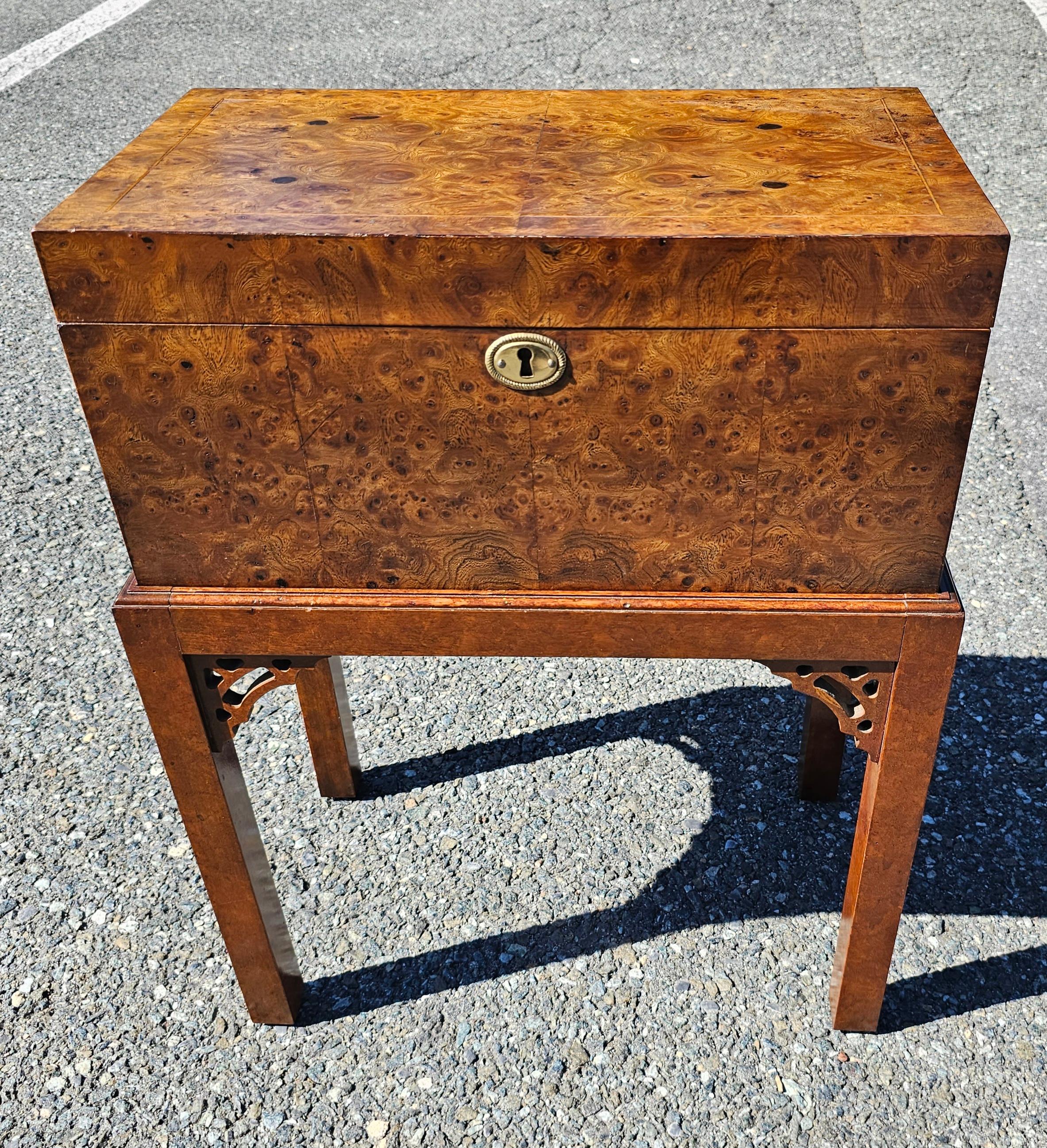 20th Century English Style Yew Wood Chest on Stand For Sale 1