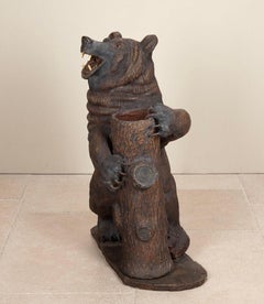 20th Century English Terracotta Bear Stick or Umbrella Stand