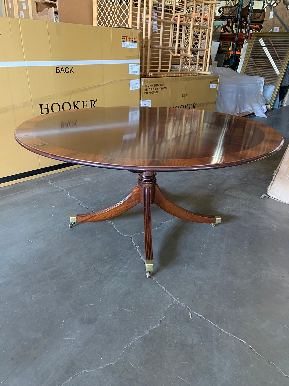 20th Century English Tilt-Top Round Pedestal Dining Table 5