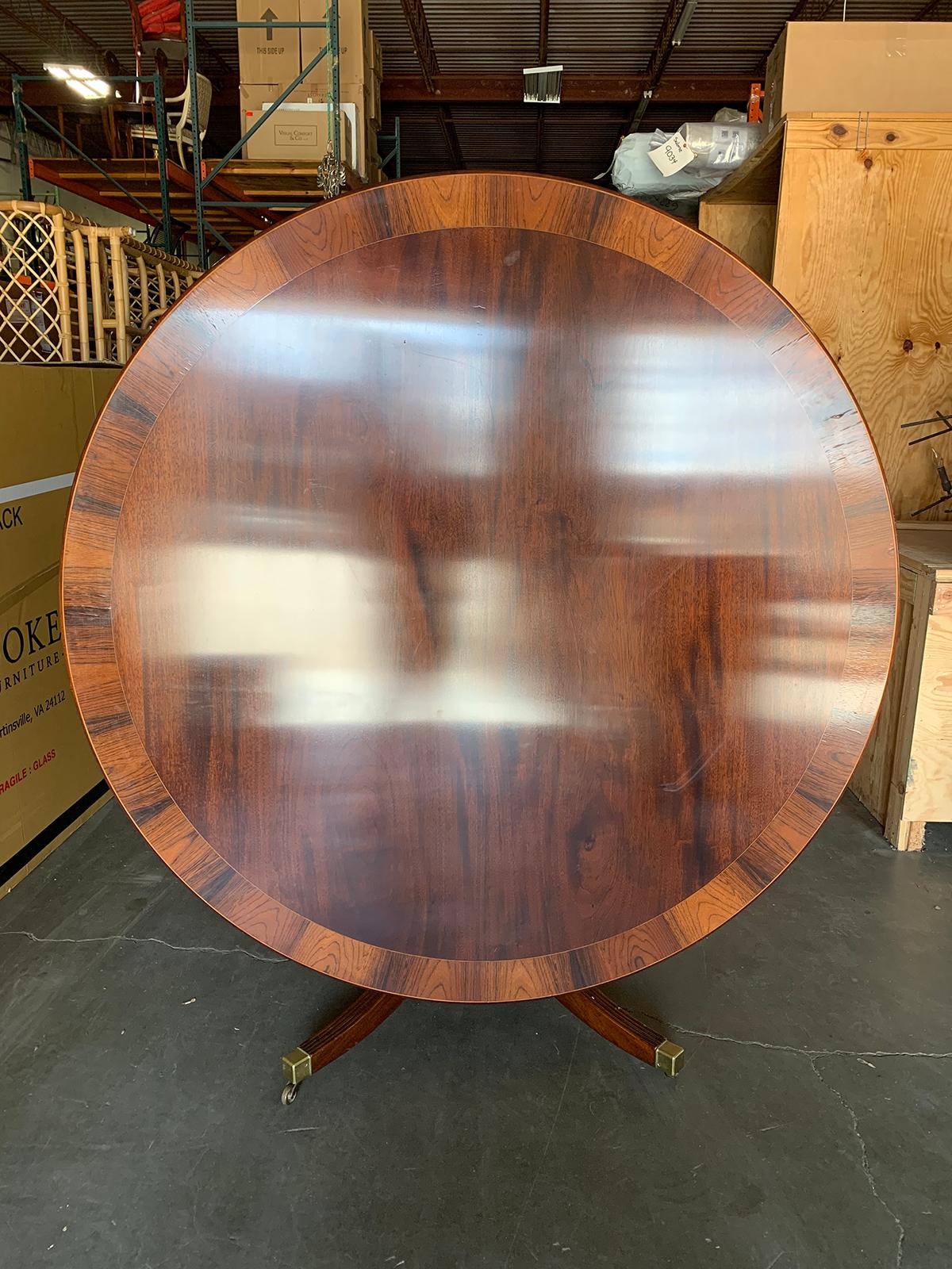20th Century English Tilt-Top Round Pedestal Dining Table 7