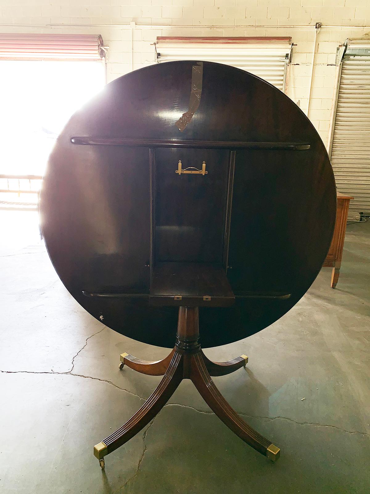20th Century English Tilt-Top Round Pedestal Dining Table 8