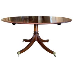 20th Century English Tilt-Top Round Pedestal Dining Table