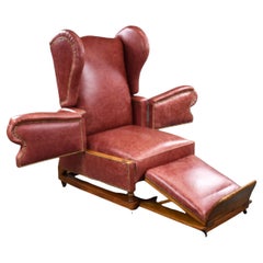 Antique 20th Century English Victorian Reclining Leather Chair