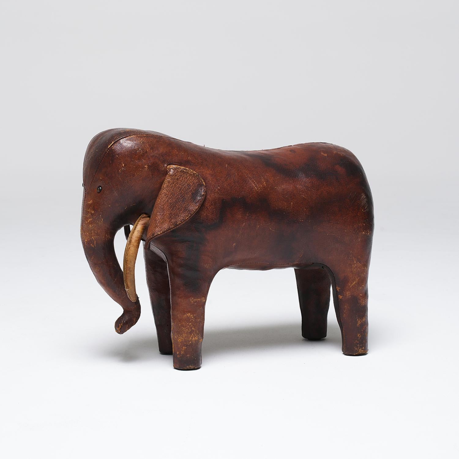20th Century English Vintage Elephant Footstool by Dimitri Omersa In Good Condition For Sale In West Palm Beach, FL