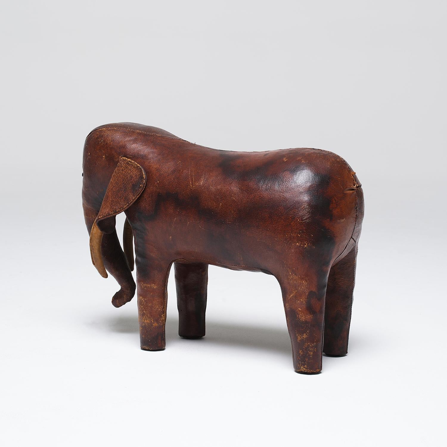 Leather 20th Century English Vintage Elephant Footstool by Dimitri Omersa For Sale