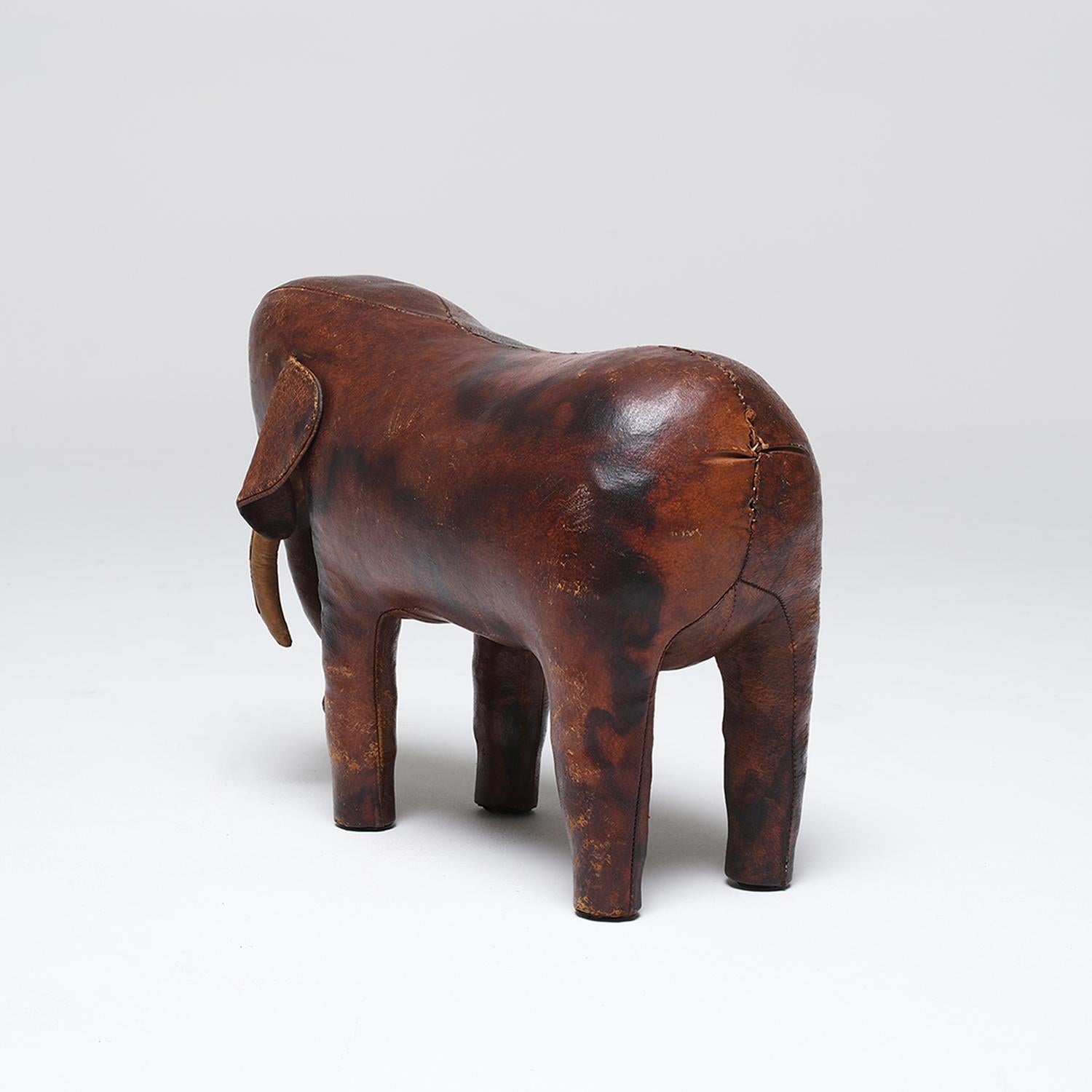 20th Century English Vintage Elephant Footstool by Dimitri Omersa For Sale 1