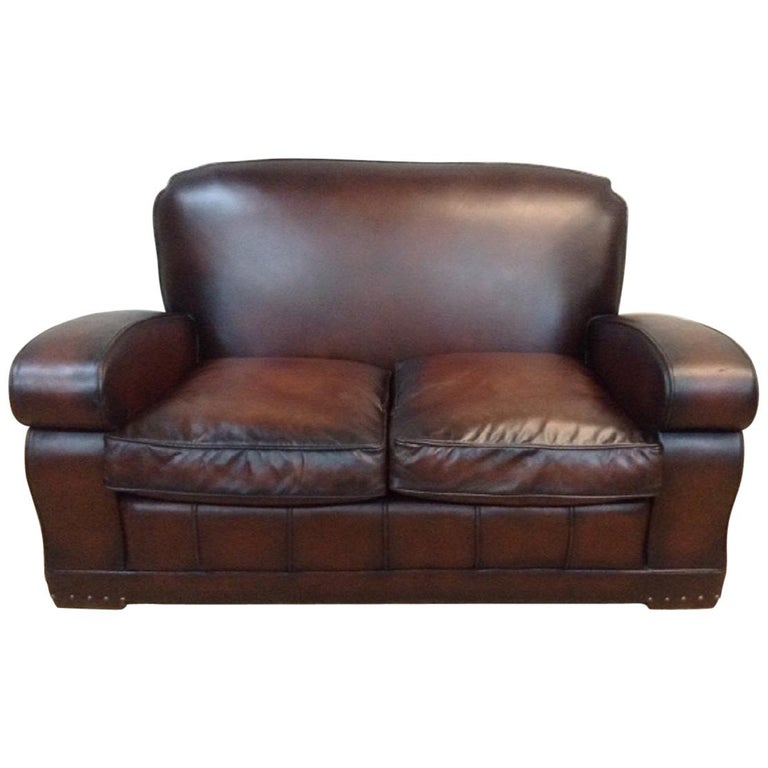 20th Century English Vintage Leather Couch at 1stDibs