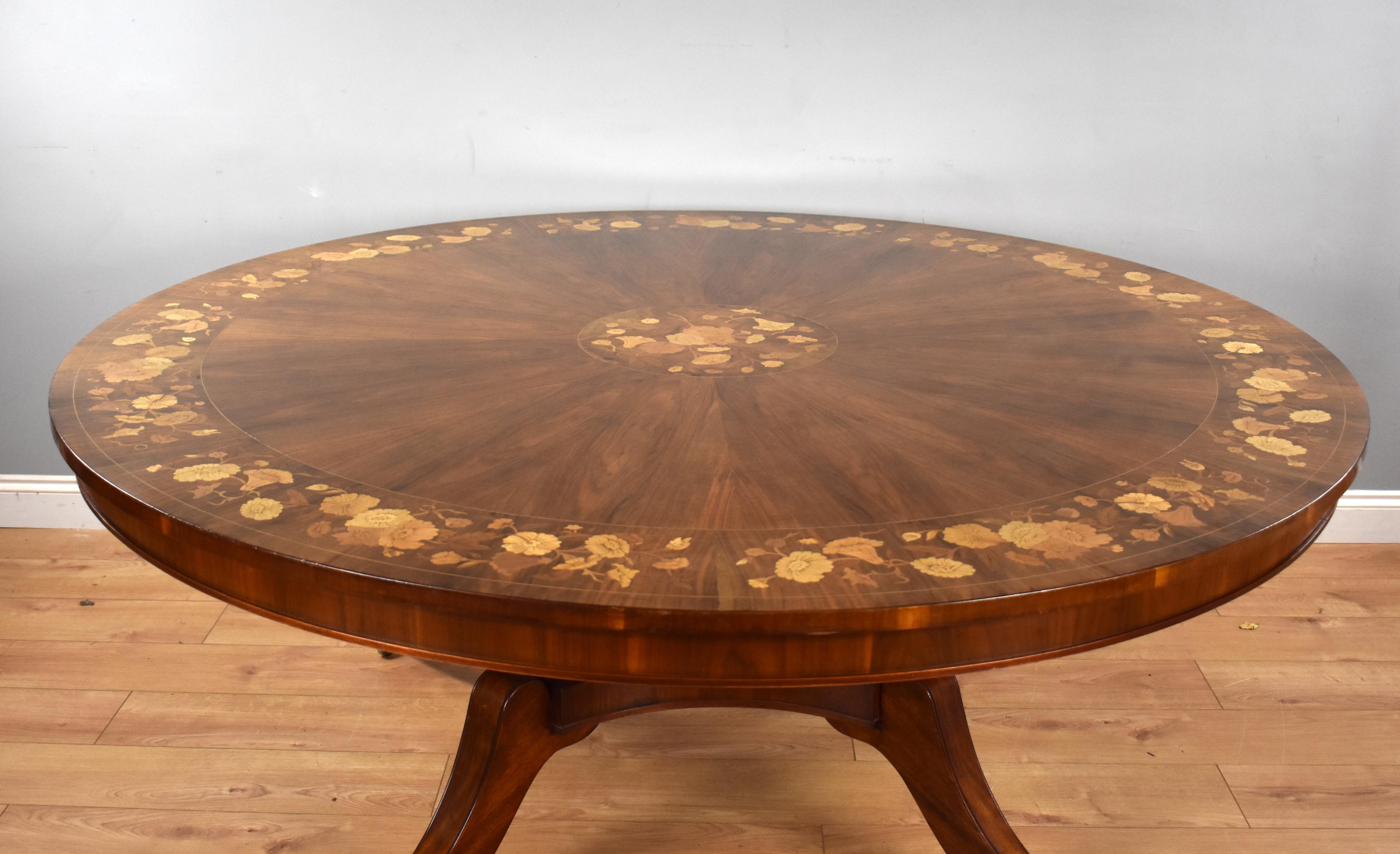 circular walnut dining table