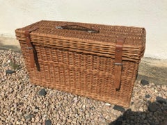 20th Century English Wicker Picnic Basket, 1950s
