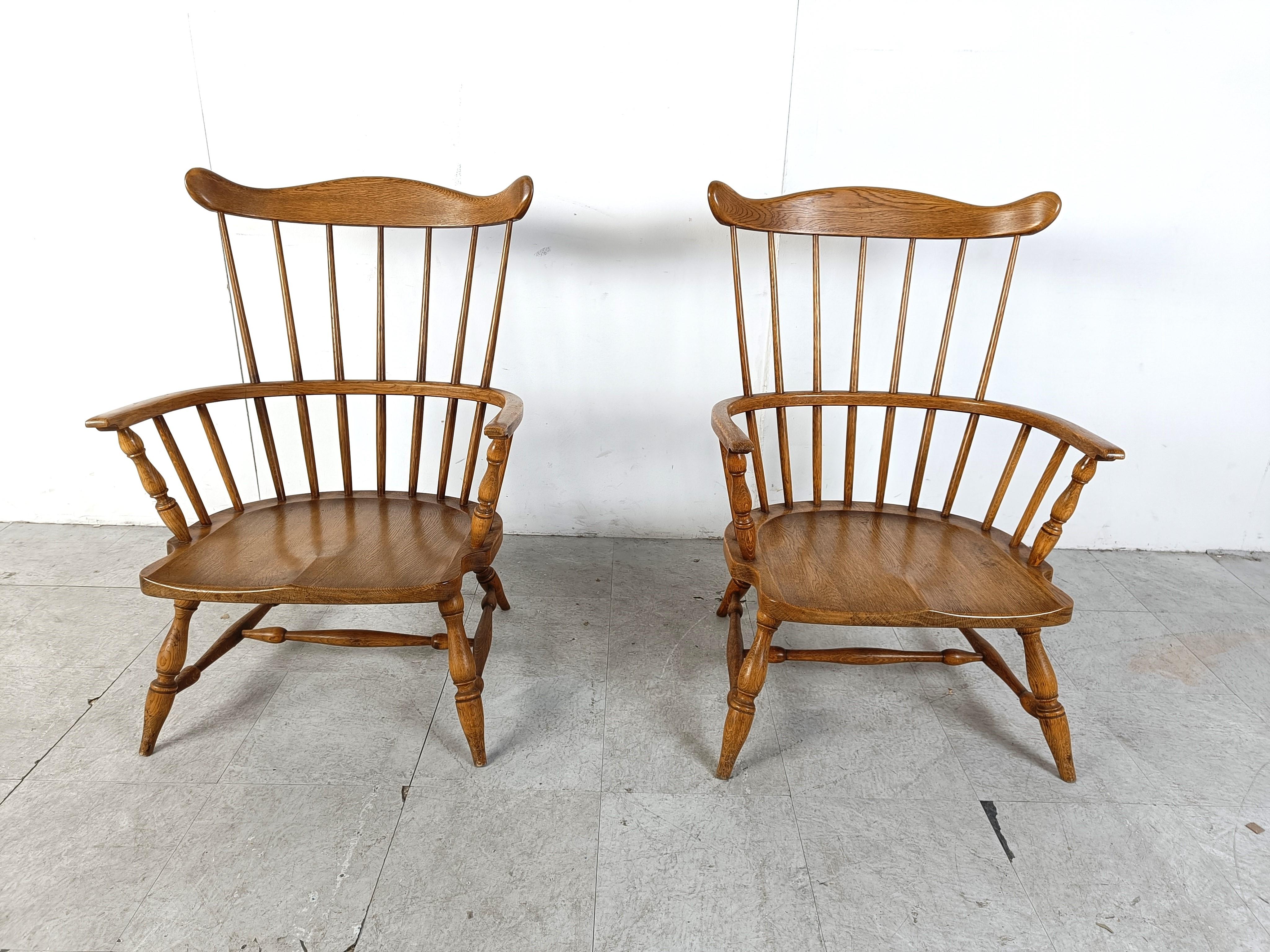 Mid-Century Modern 20th century English Windsor armchairs, set of 2