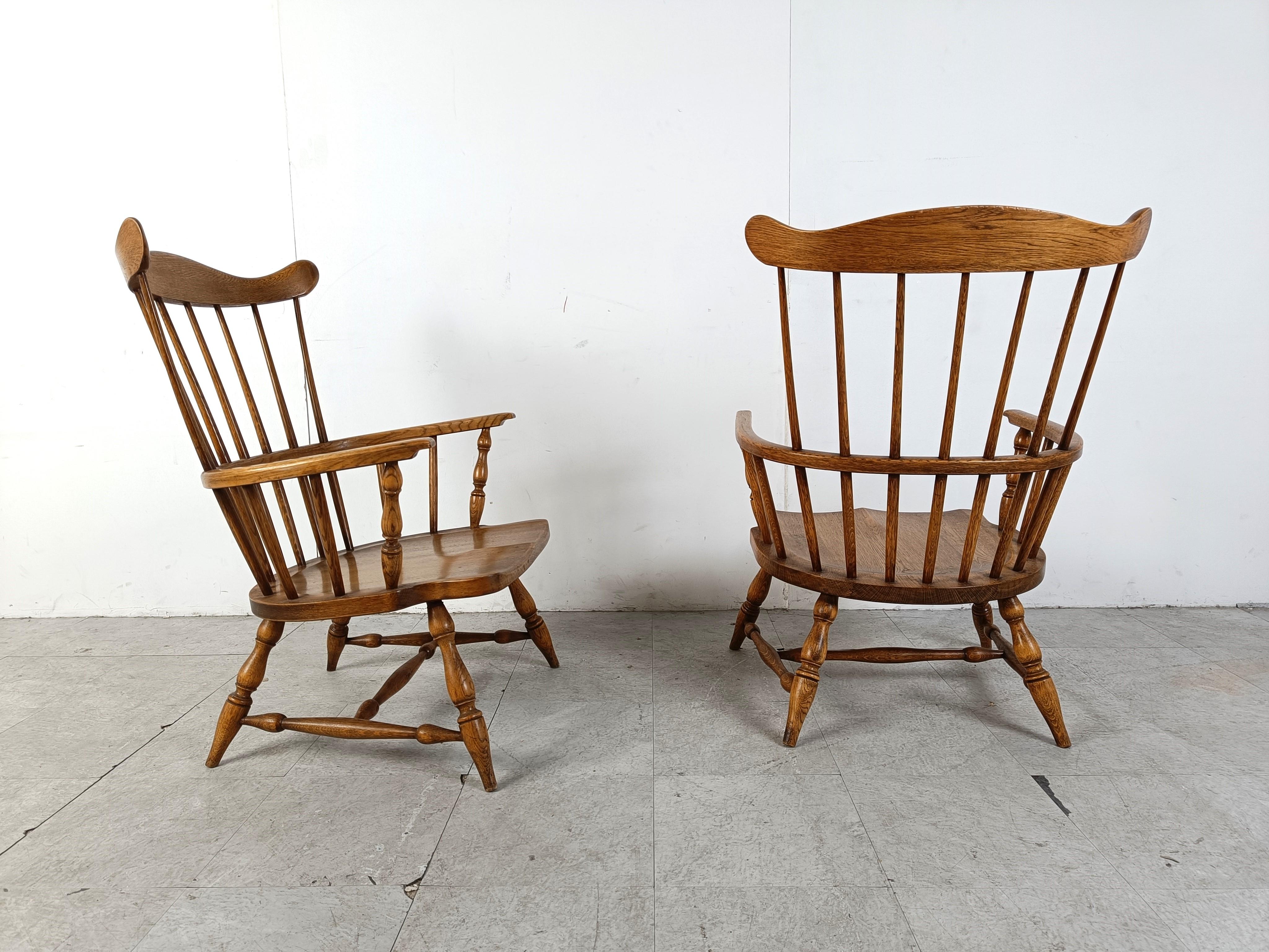 20th century English Windsor armchairs, set of 2 1
