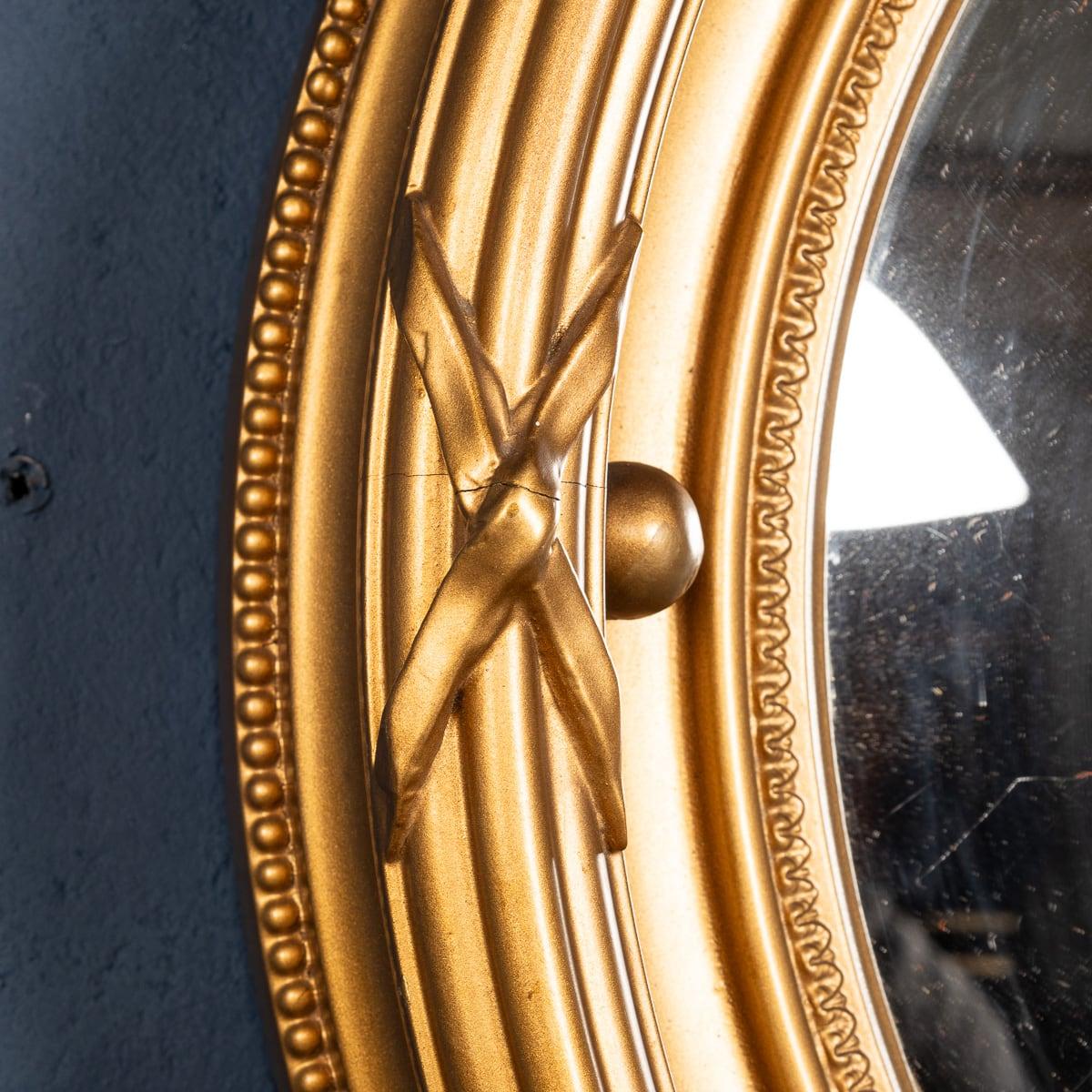 20th Century English Wood & Plaster Framed Convex Mirror 5
