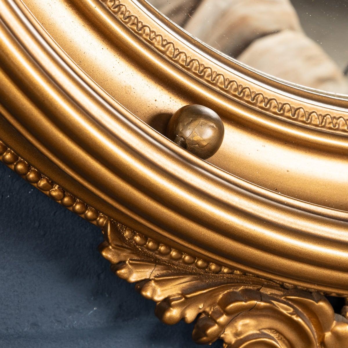 20th Century English Wood & Plaster Framed Convex Mirror 6