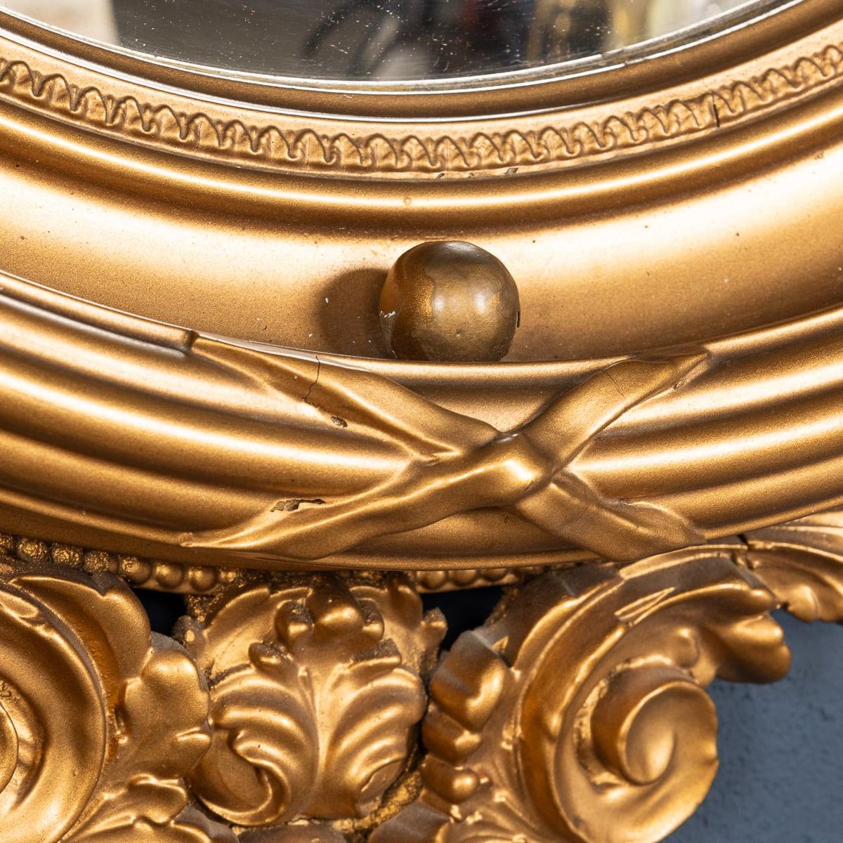 20th Century English Wood & Plaster Framed Convex Mirror 7