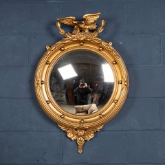 20th Century English Wood & Plaster Framed Convex Mirror