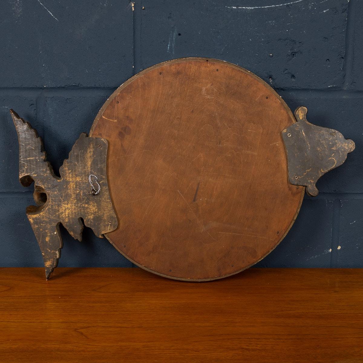 20th Century English Wood & Plaster Framed Convex Mirror 1