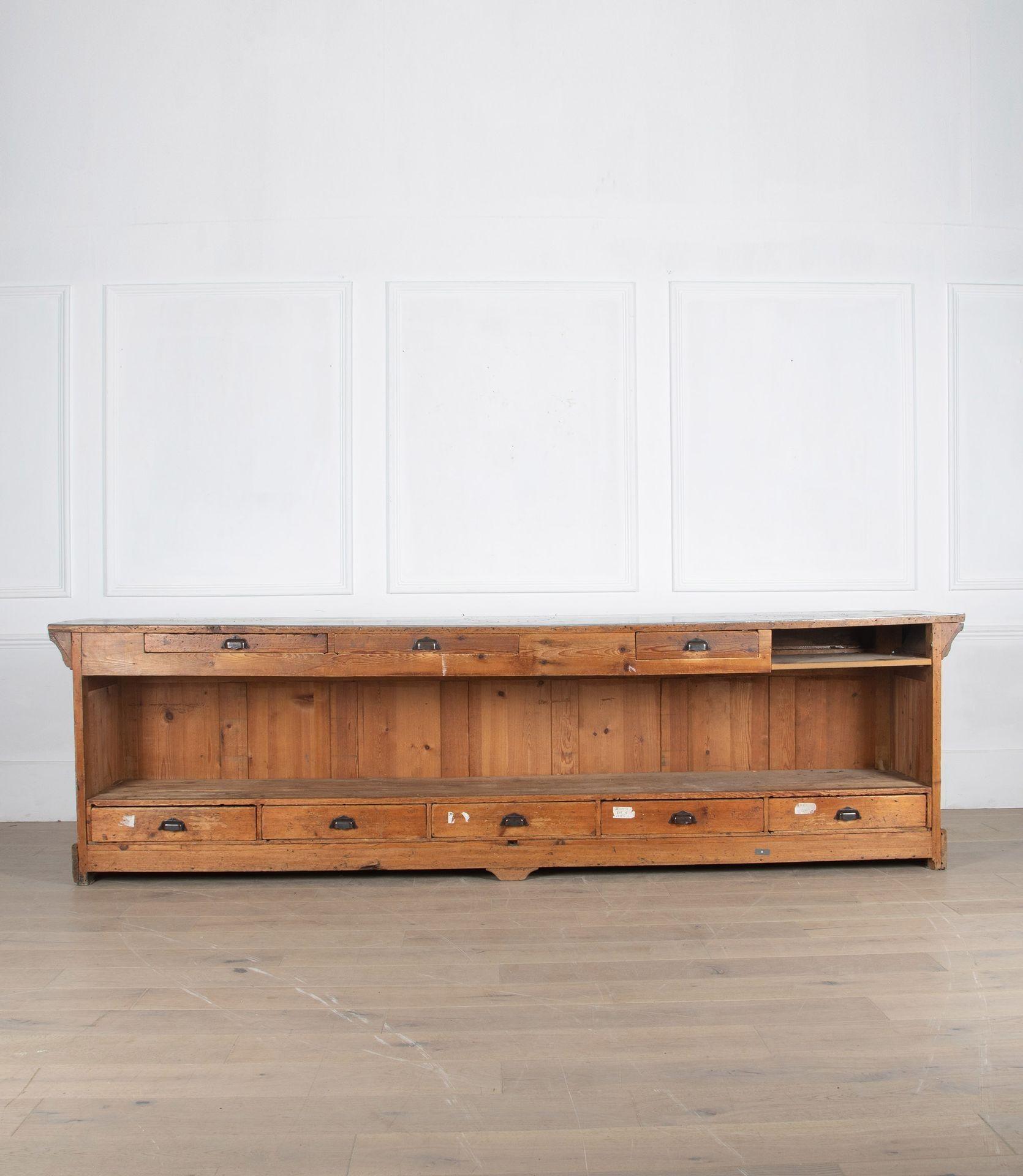20th Century English Zinc Topped Shop Counter 9