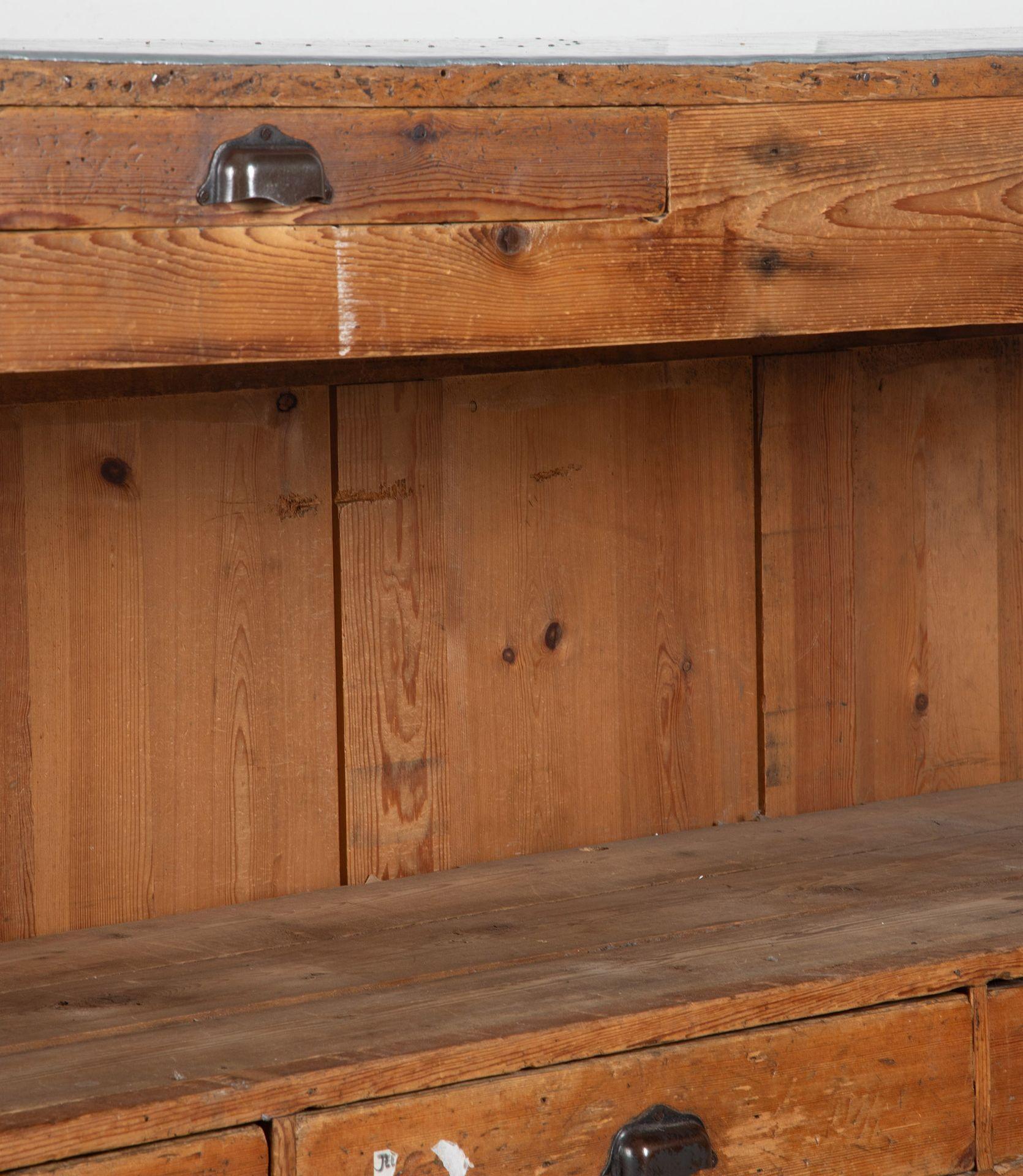 20th Century English Zinc Topped Shop Counter 14