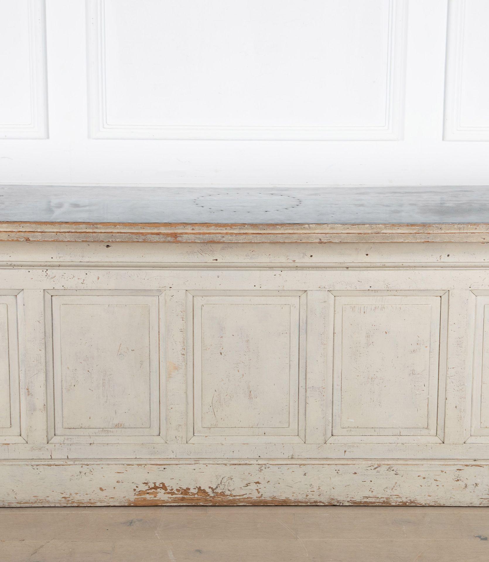20th Century English Zinc Topped Shop Counter In Good Condition In Gloucestershire, GB