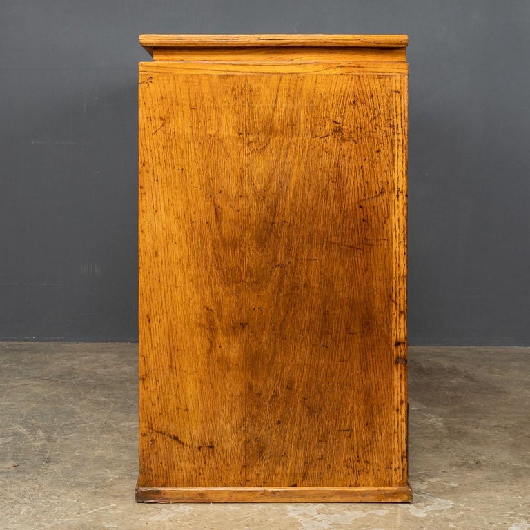 Brass 20th Century Enlish Oak Haberdashery Counter / Sideboard, C.1920 For Sale