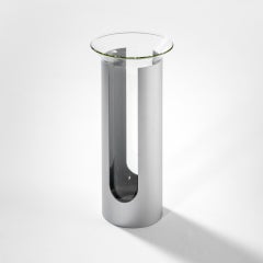 Vaso di Enzo Mari del XX secolo mod. Camicia in vetro e alluminio anni '60